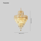 Kristy Luxury Gold Crystal Chandelier, 5-Tier Tassel Design