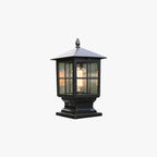 Etilo Modern Metal and Glass LED Outdoor Post Lantern