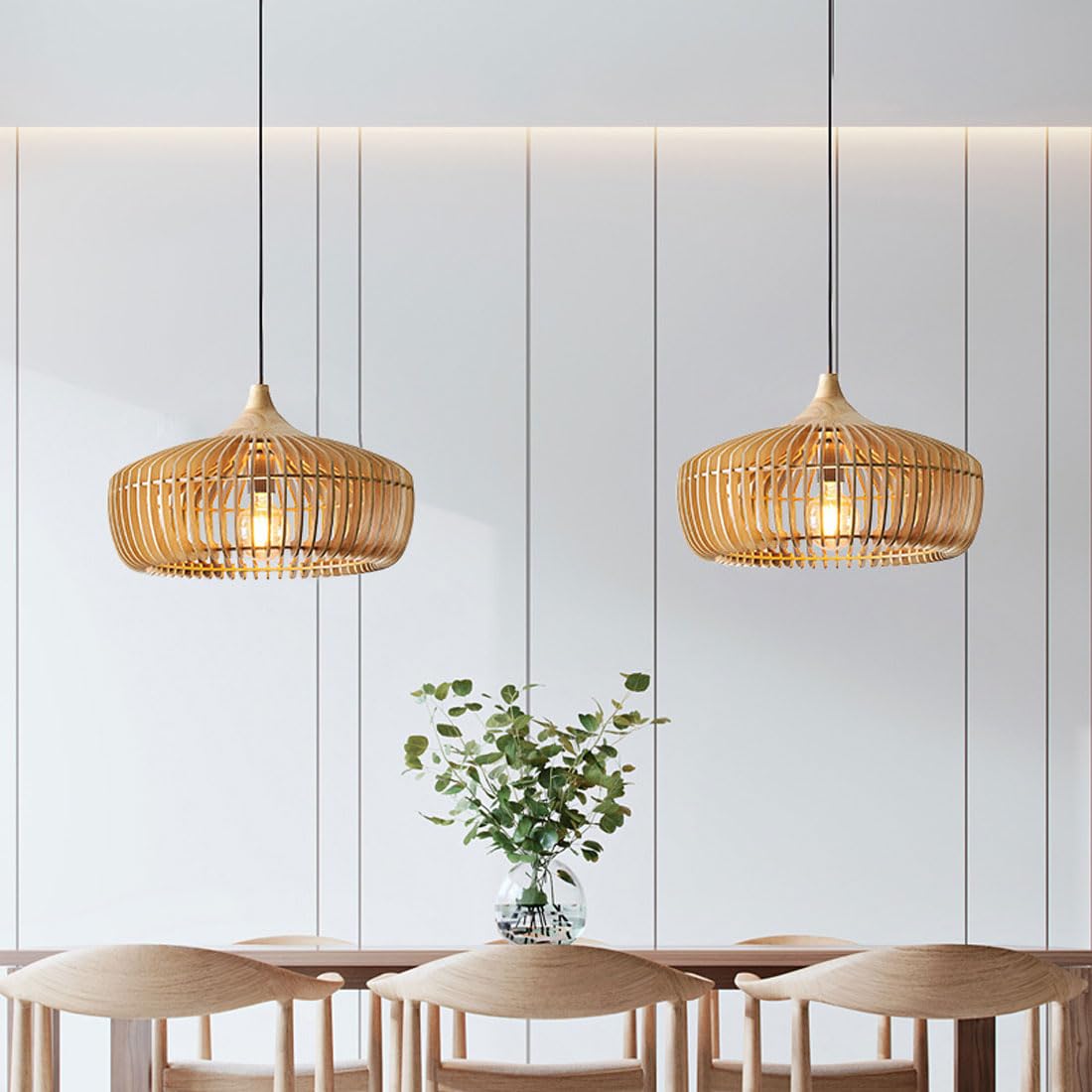 Muto Nordic Japanische Pendelleuchte Holz Schlafzimmer/Wohnzimmer