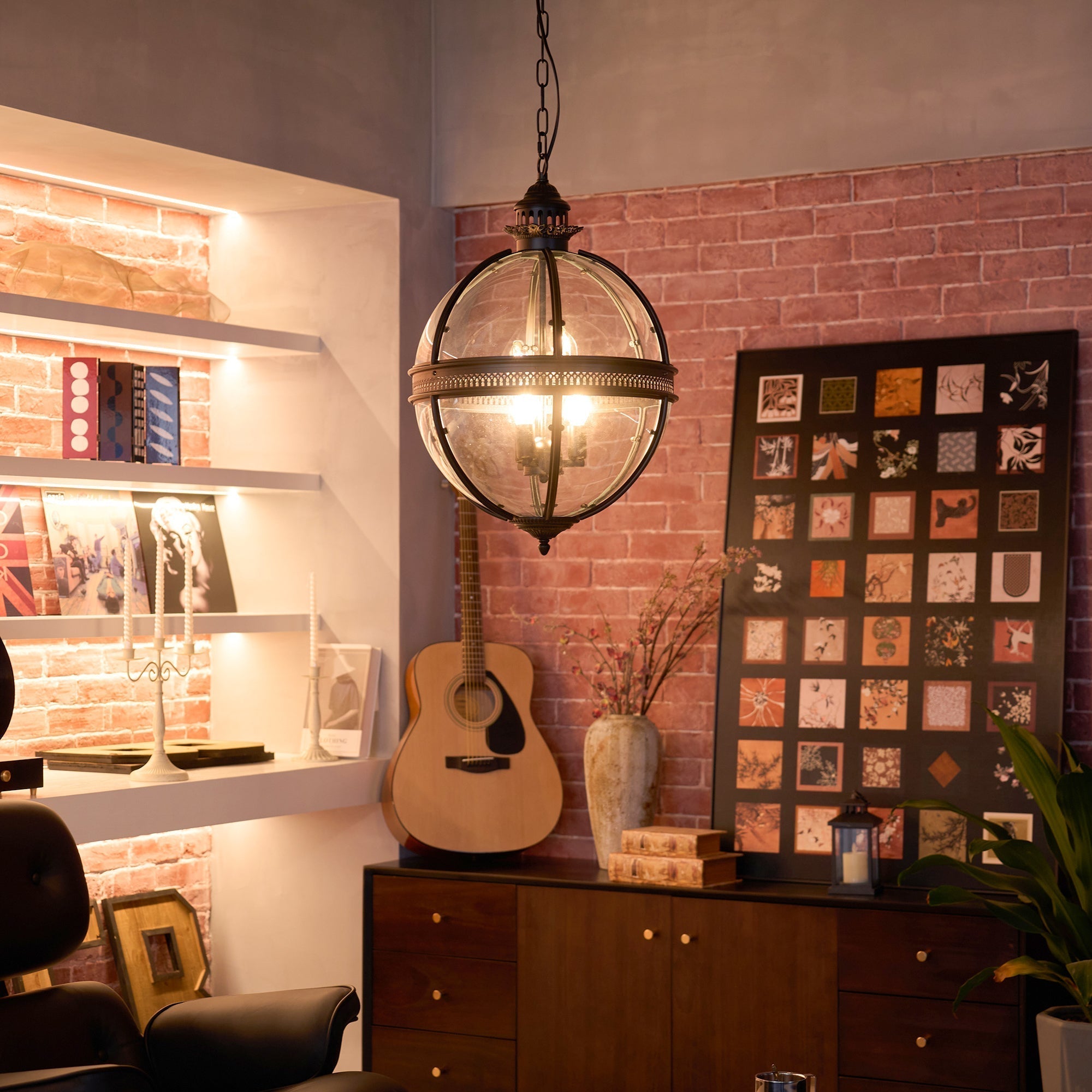 Edward Retro Glass Pendant Light