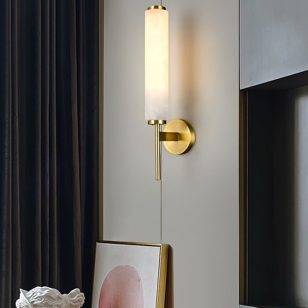Jern Alabaster Art Deco Wall Sconce