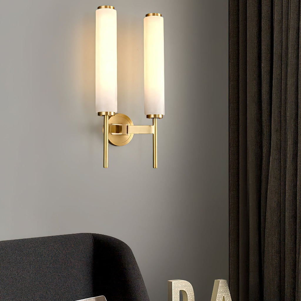 Jern Alabaster Art Deco Wall Sconce