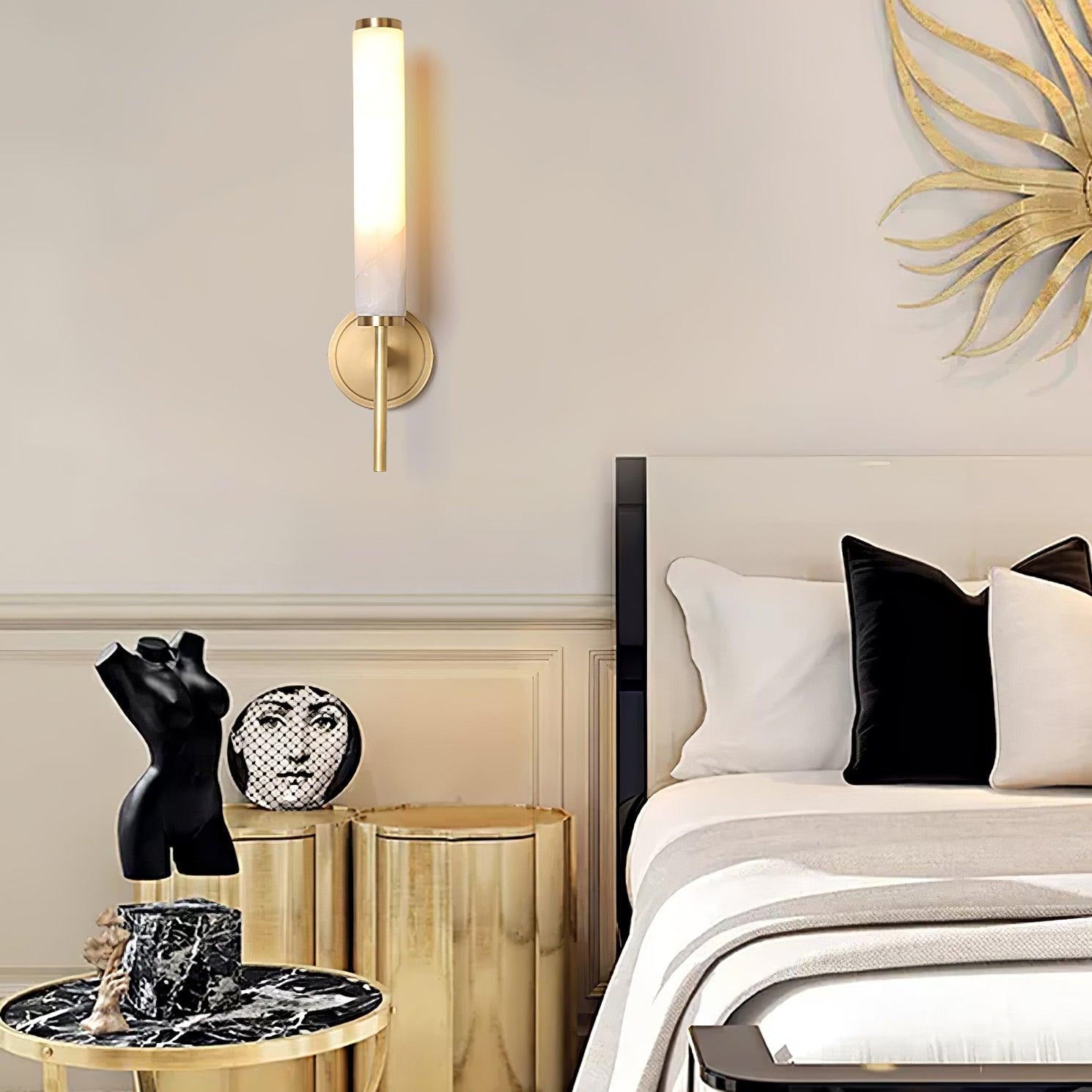 Jern Alabaster Art Deco Wall Sconce