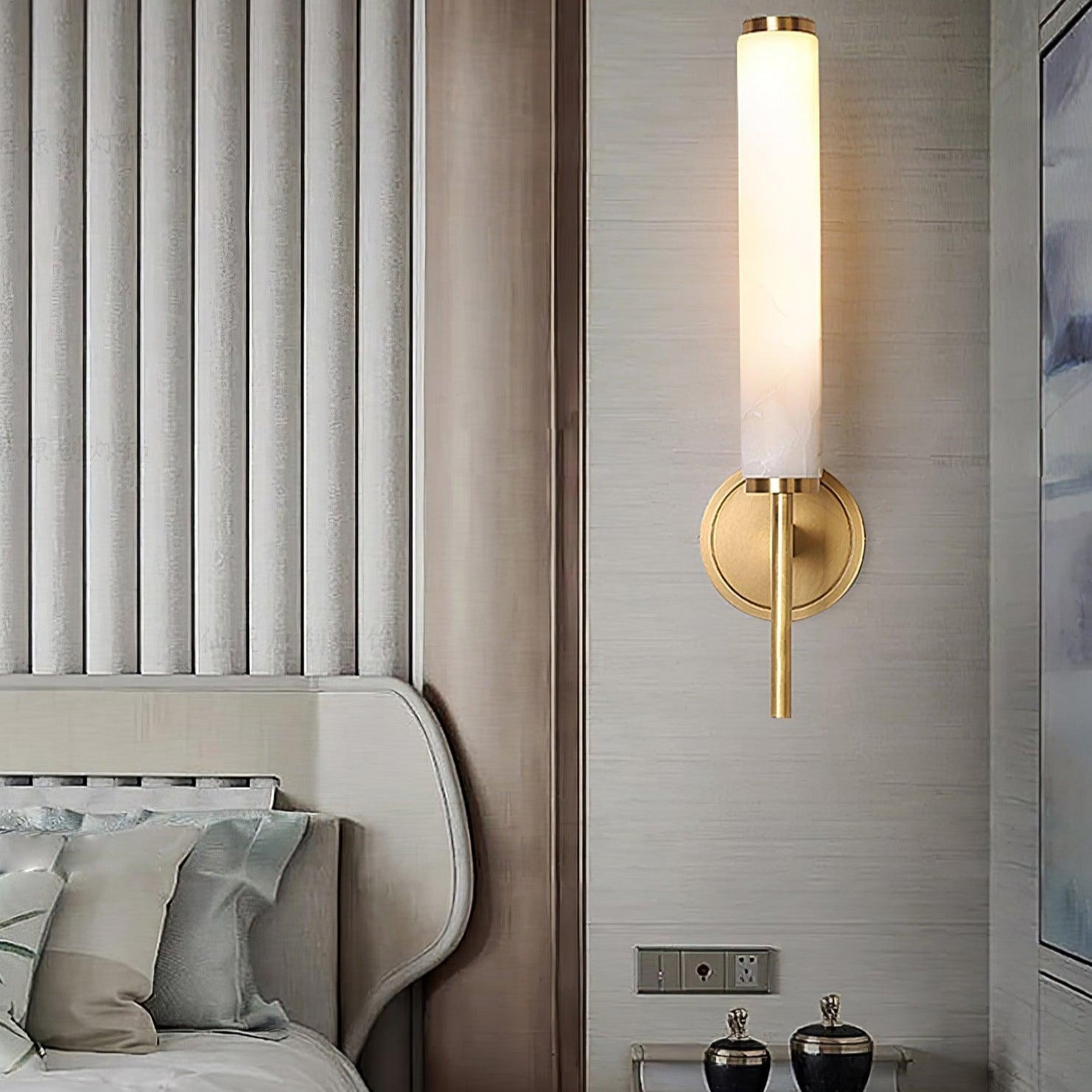 Jern Alabaster Art Deco Wall Sconce