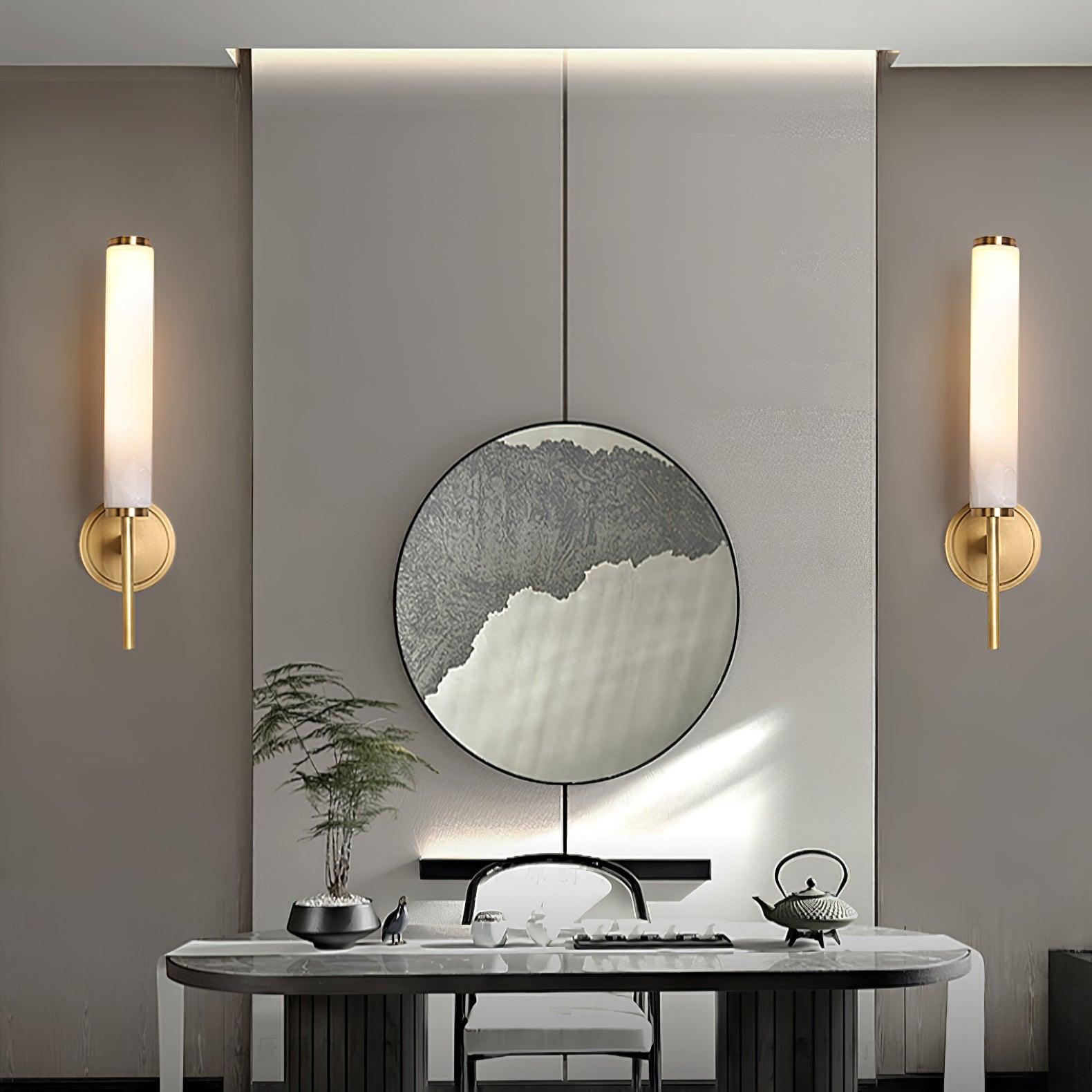 Jern Alabaster Art Deco Wall Sconce