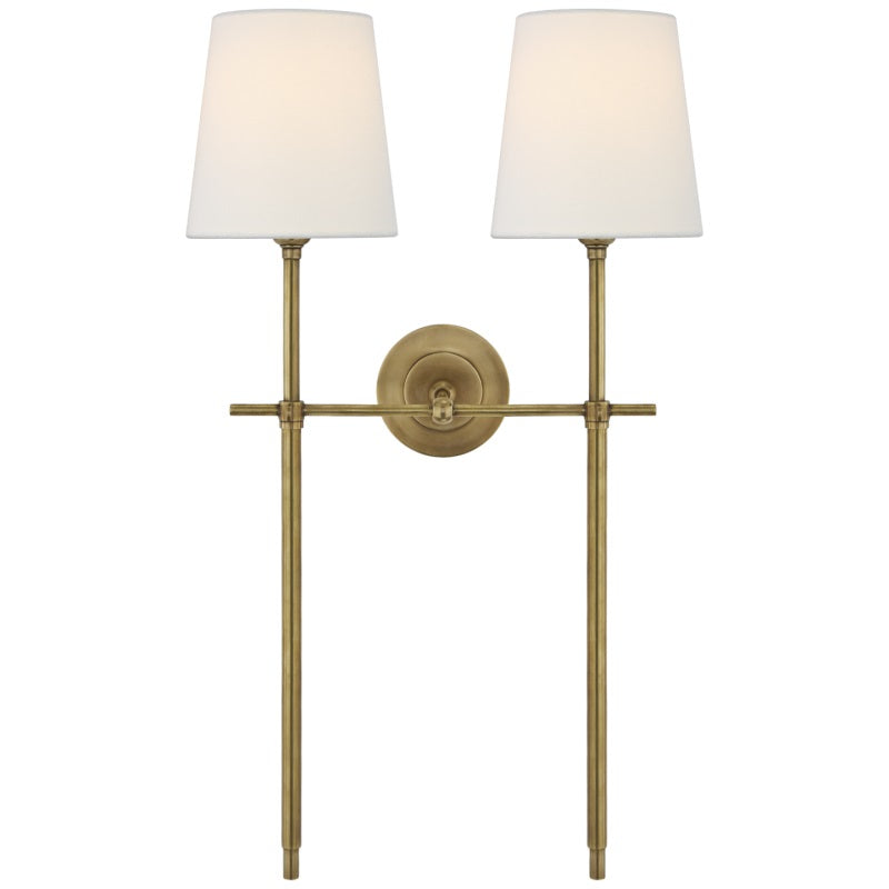 Theodore Brass Wall Lamp with Fabric Shade