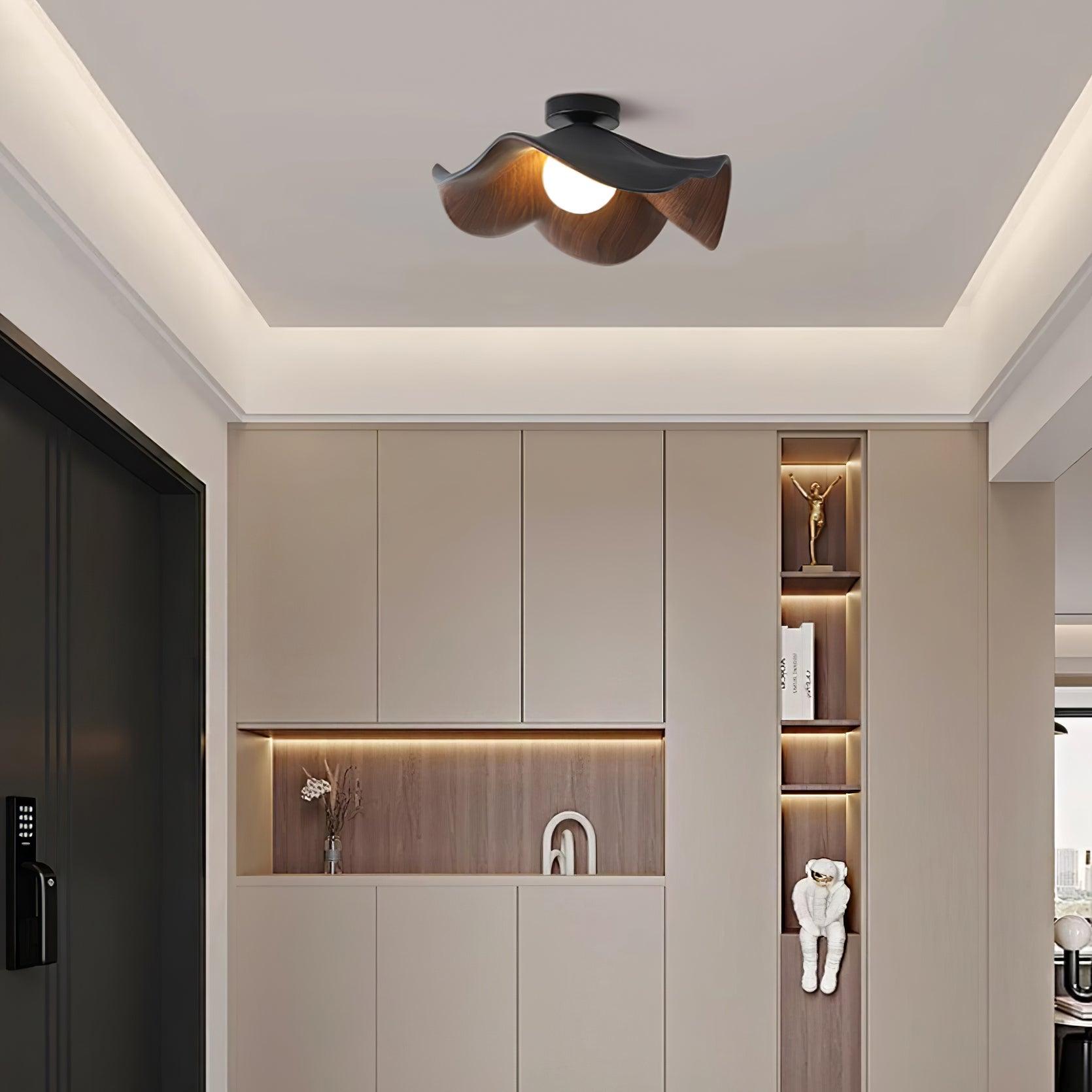 Lanoe Ceiling Light Wood Black&White
