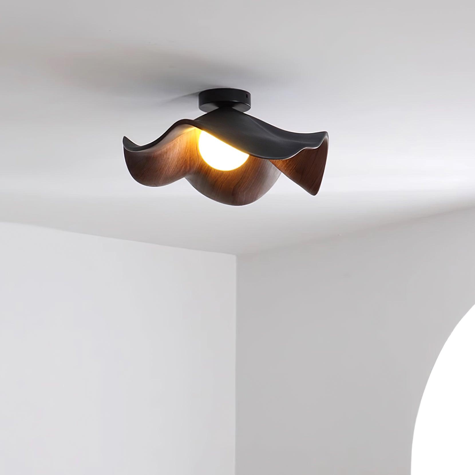 Lanoe Ceiling Light Wood Black&White