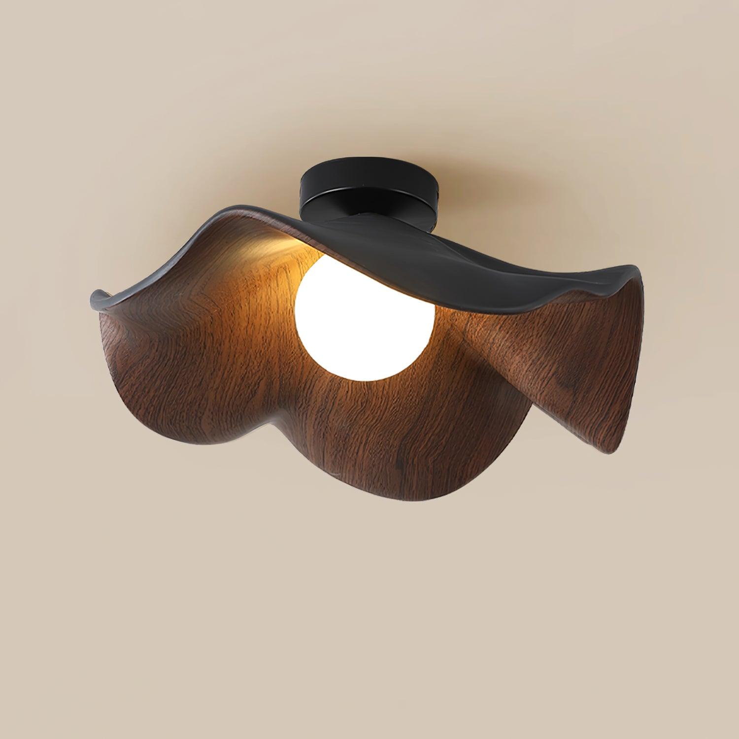 Lanoe Ceiling Light Wood Black&White