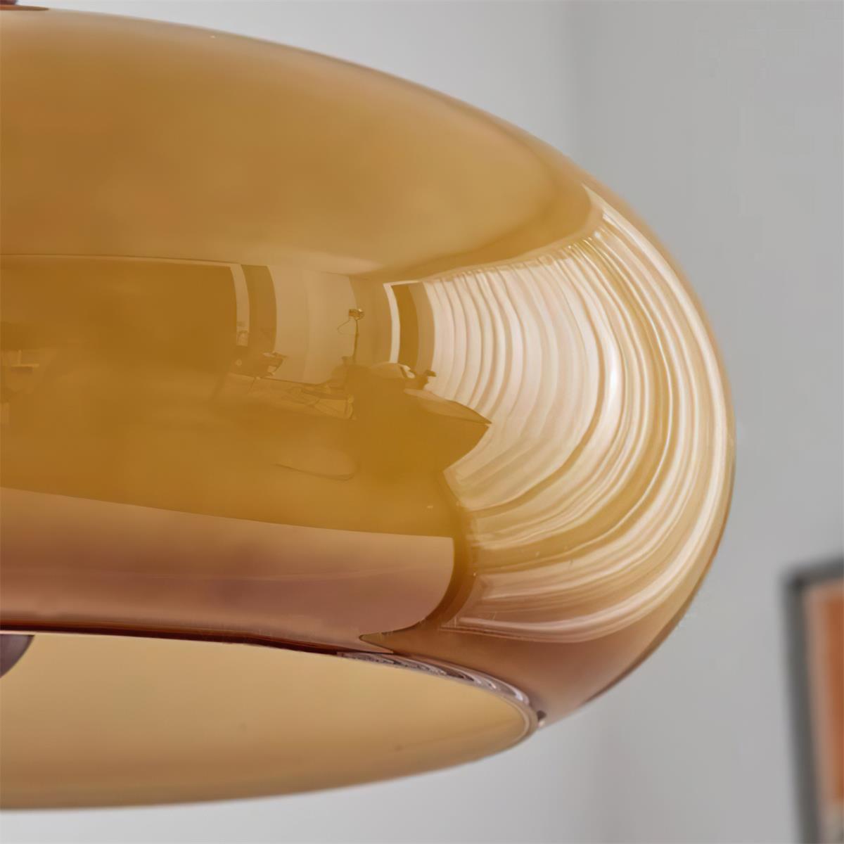 Eldom Pendant Light with Amber Glass Shade