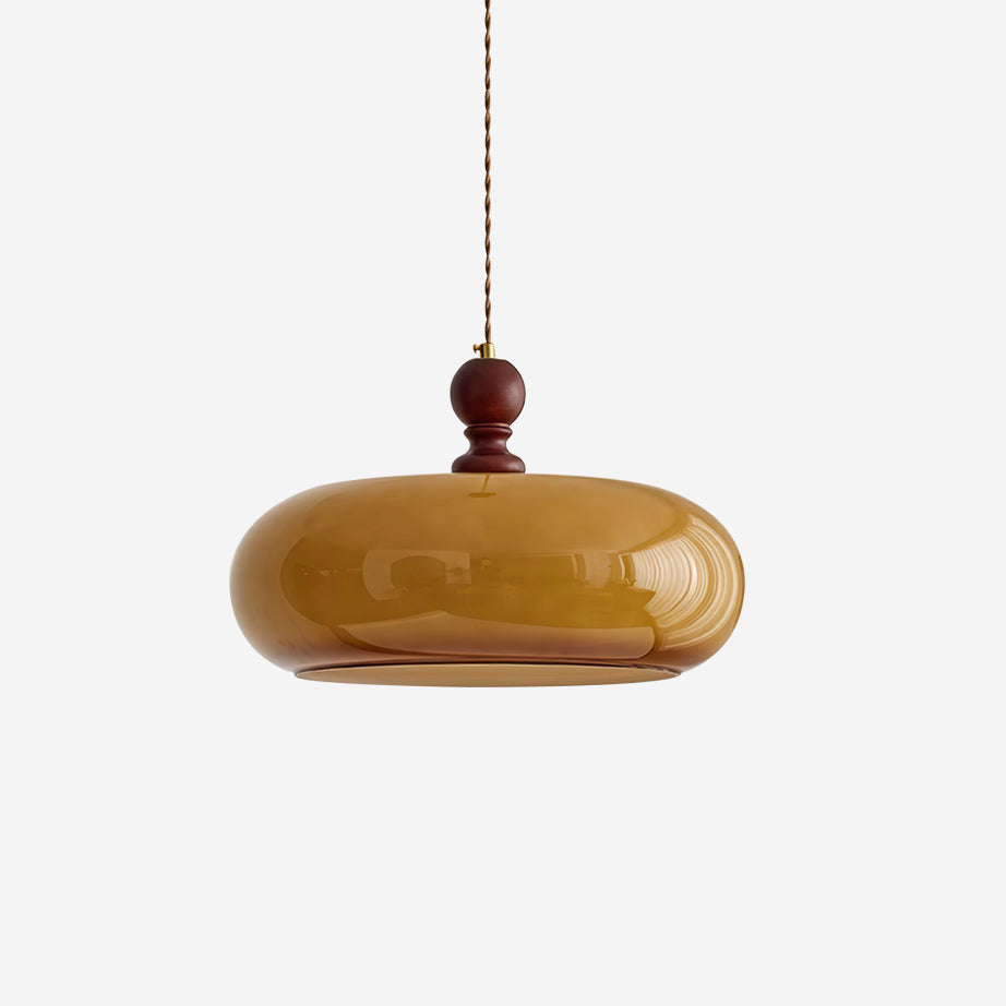 Eldom Pendant Light with Amber Glass Shade