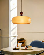 Eldom Pendant Light with Amber Glass Shade