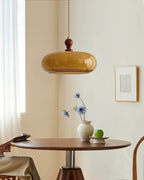 Eldom Pendant Light with Amber Glass Shade