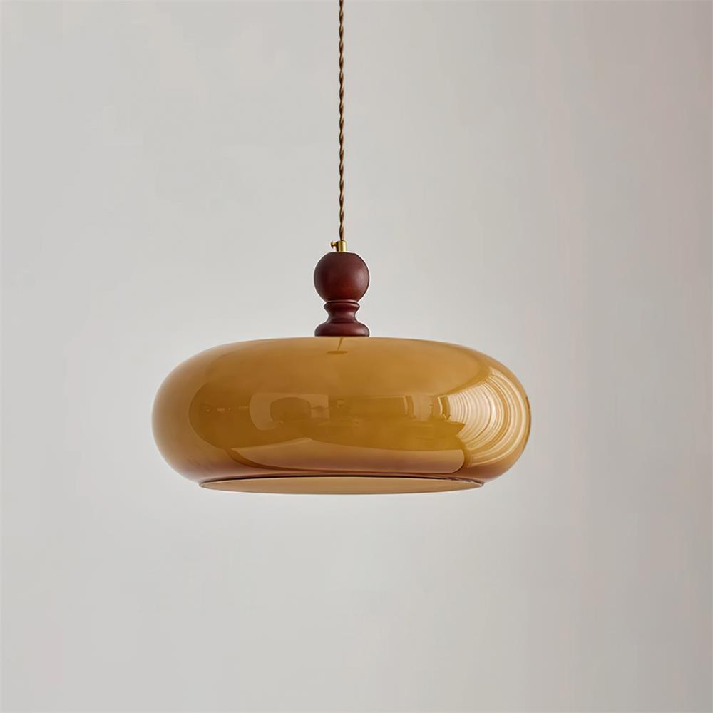 Eldom Pendant Light with Amber Glass Shade