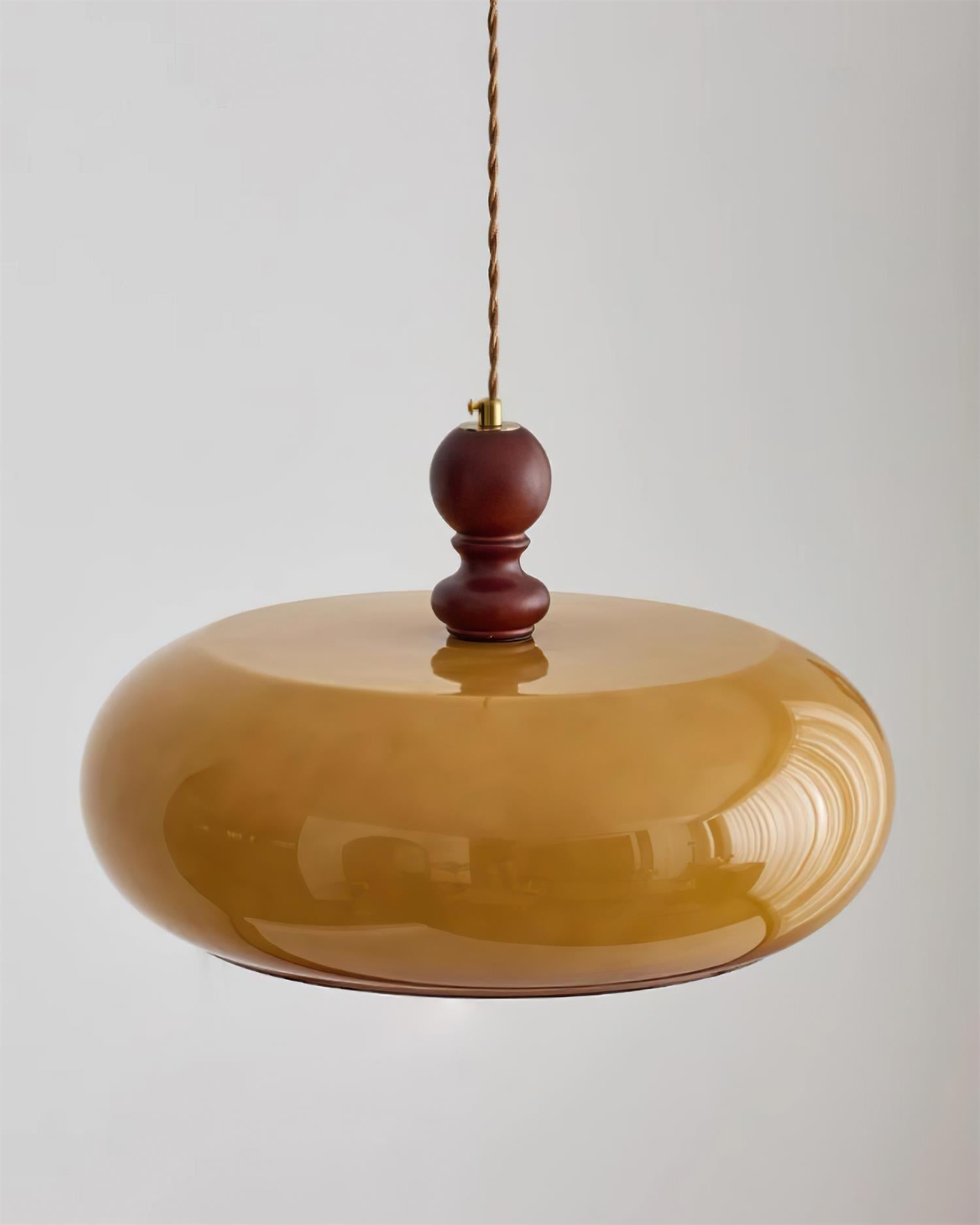 Eldom Pendant Light with Amber Glass Shade