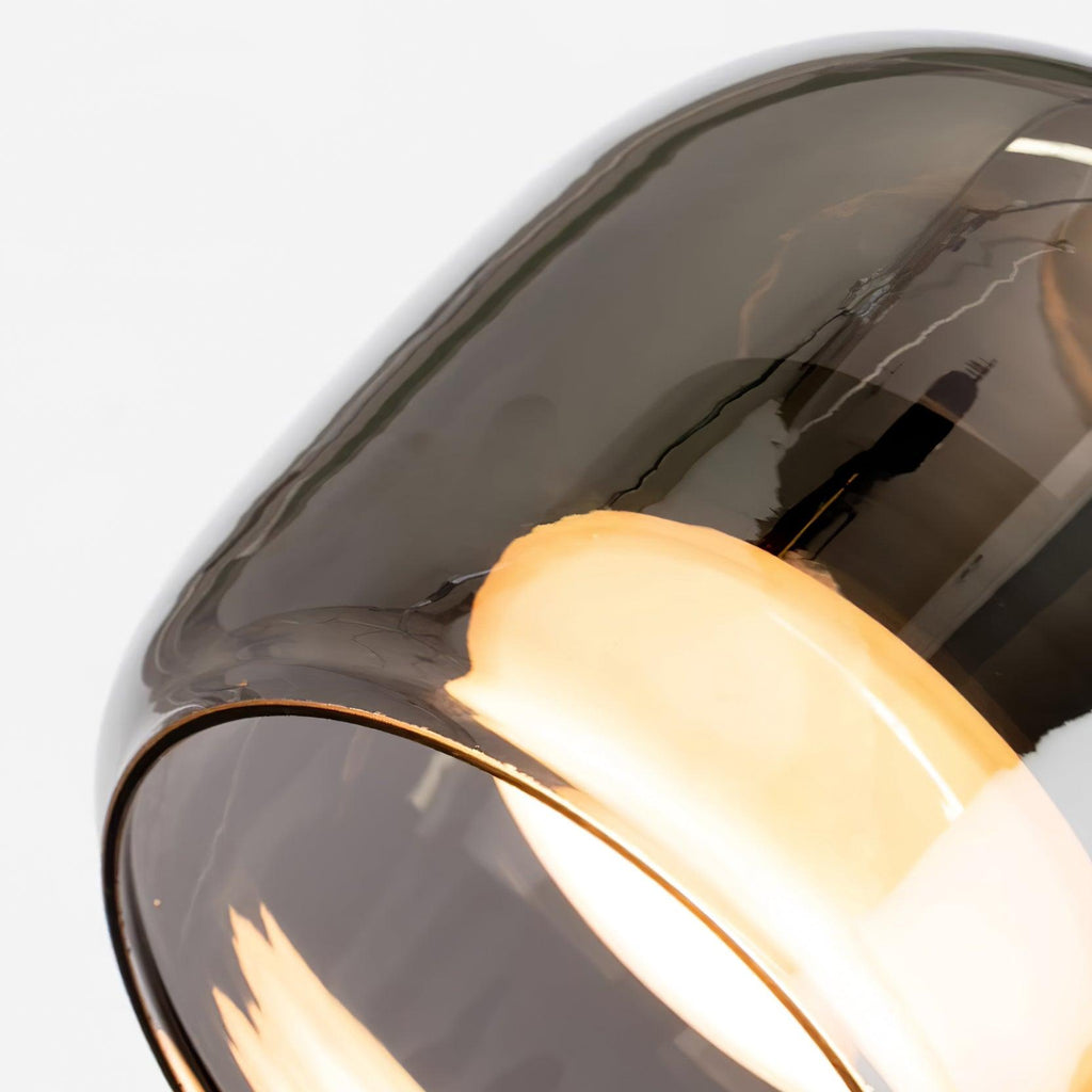 June Minimalist Pendant Light in Smoke Gray Glass