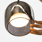 June Minimalist Pendant Light in Smoke Gray Glass