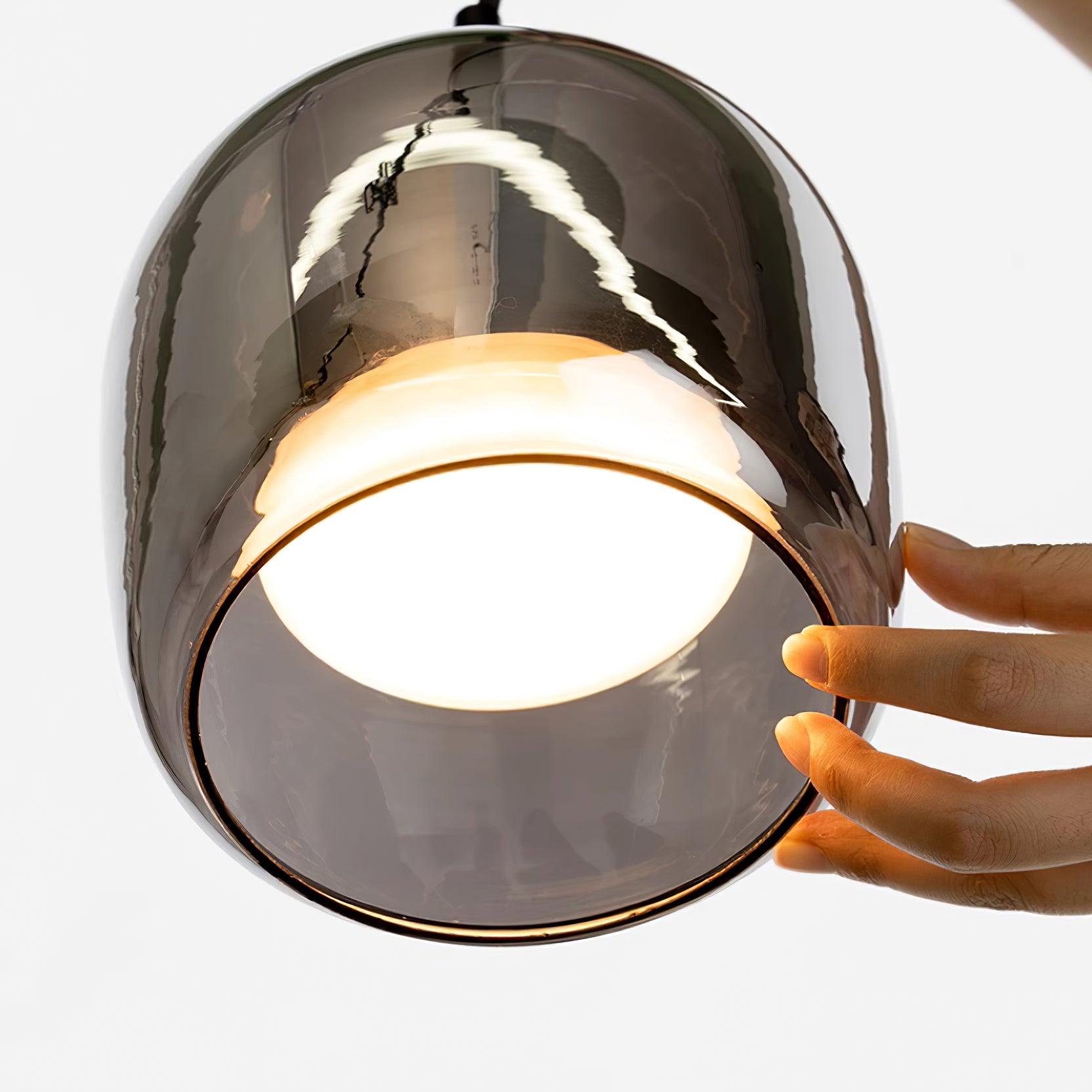June Minimalist Pendant Light in Smoke Gray Glass
