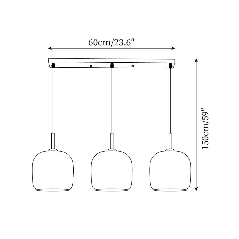 June Minimalist Pendant Light in Smoke Gray Glass