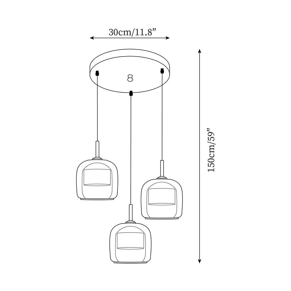 June Minimalist Pendant Light in Smoke Gray Glass