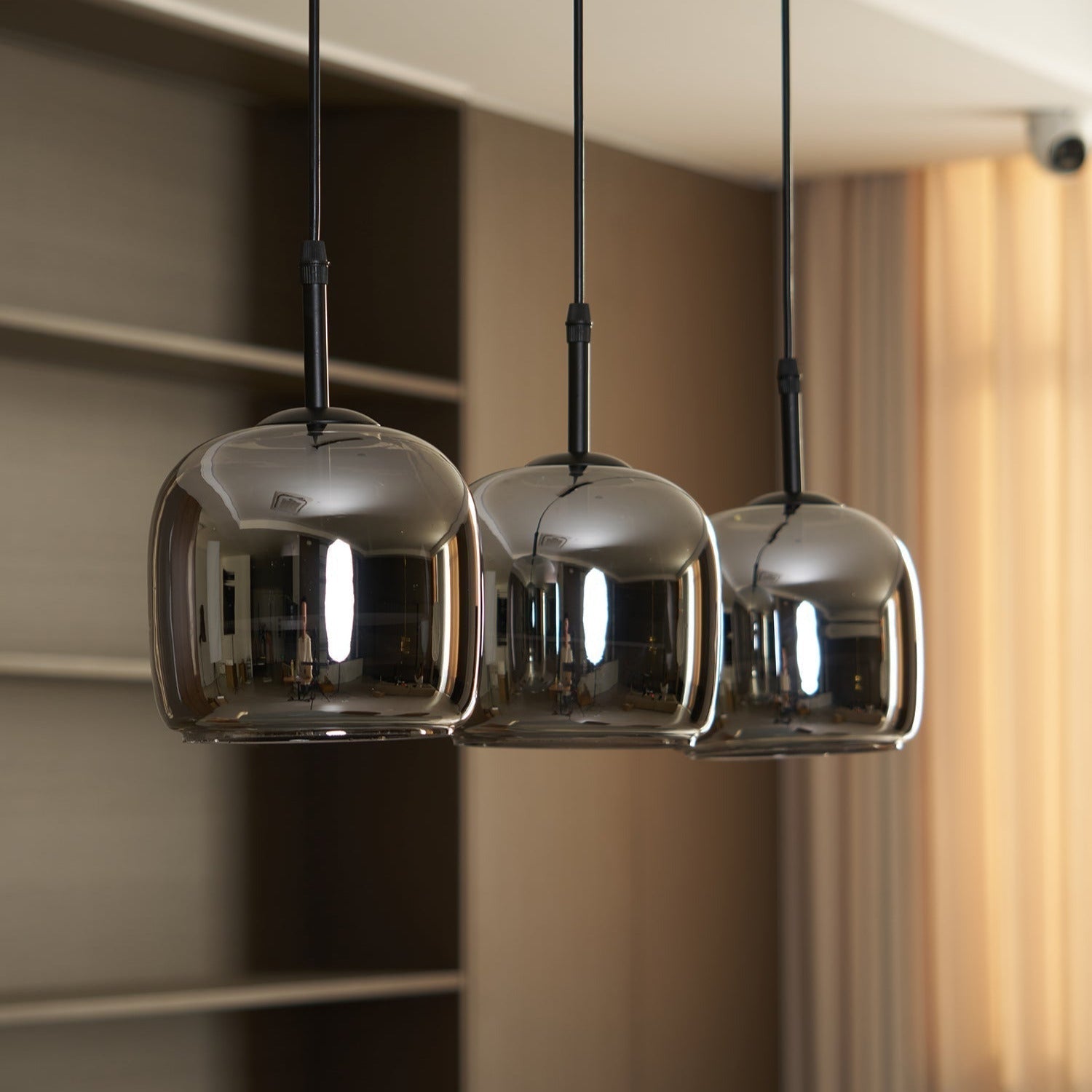 June Minimalist Pendant Light in Smoke Gray Glass
