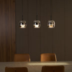 June Minimalist Pendant Light in Smoke Gray Glass