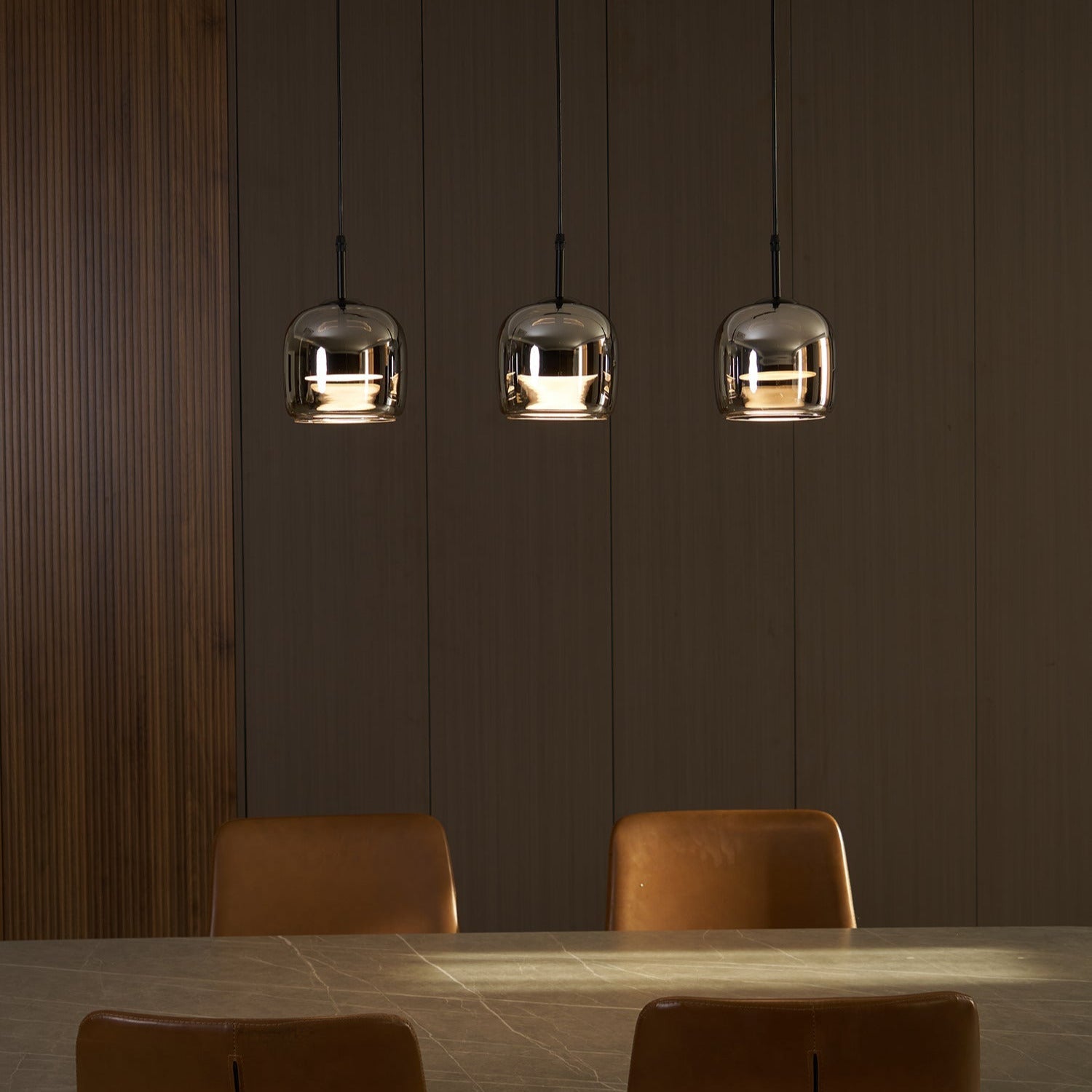 June Minimalist Pendant Light in Smoke Gray Glass