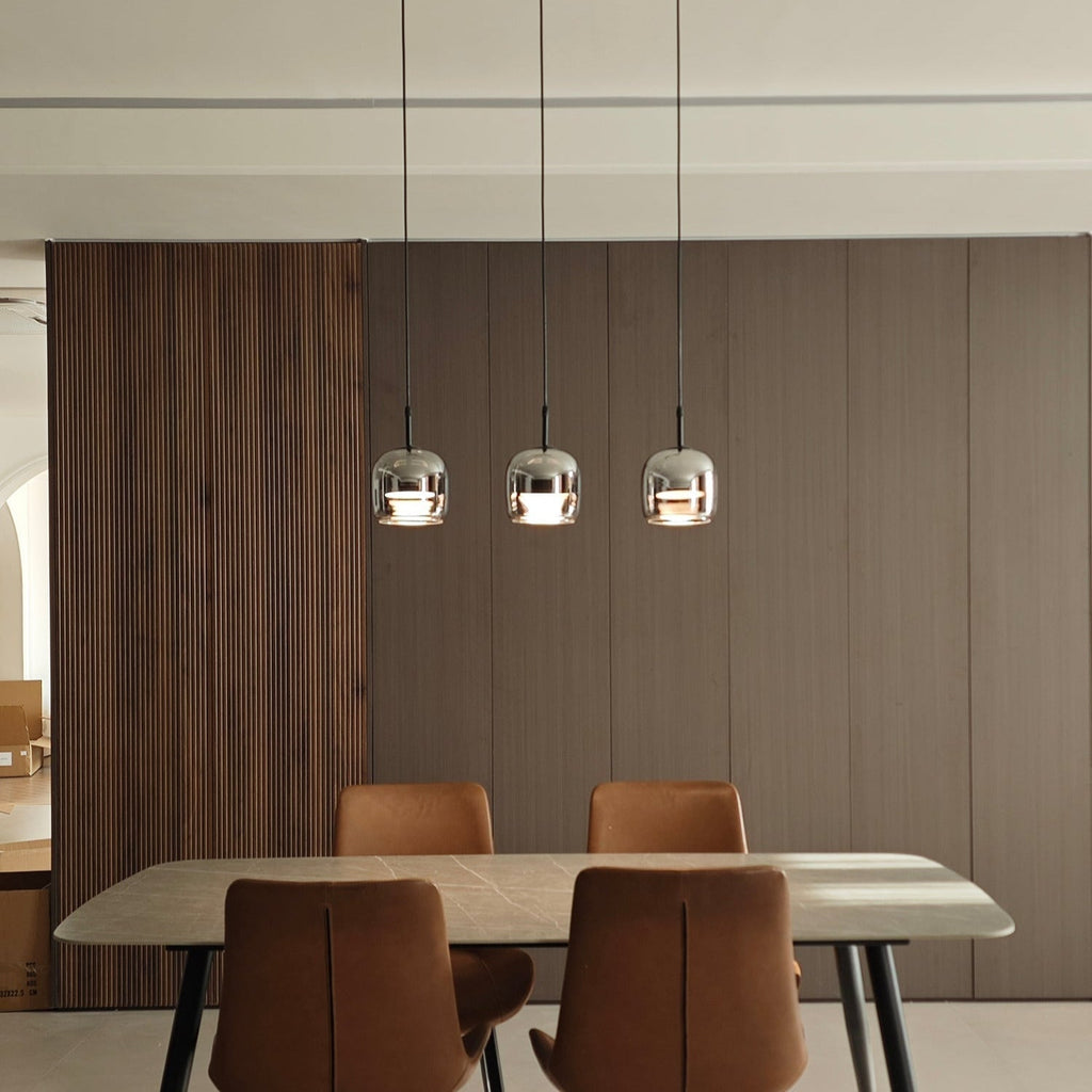 June Minimalist Pendant Light in Smoke Gray Glass