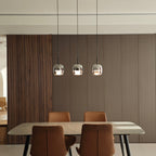 June Minimalist Pendant Light in Smoke Gray Glass