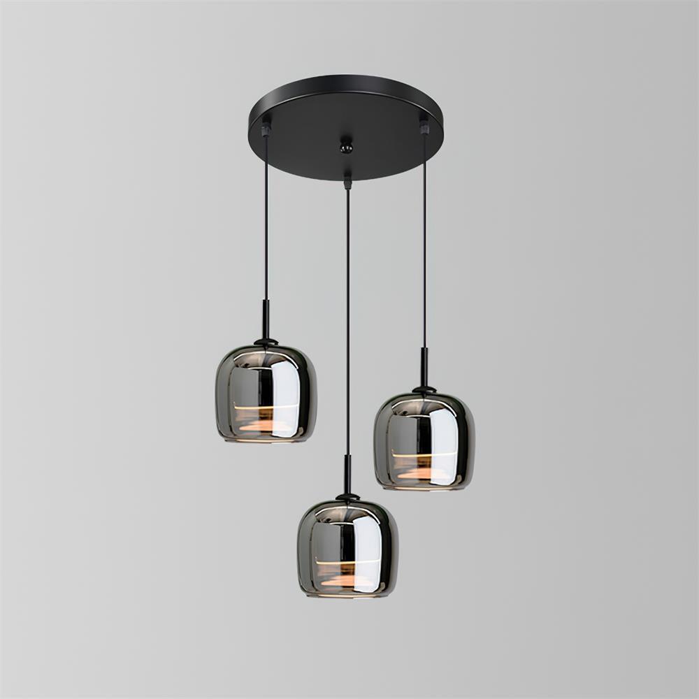 June Minimalist Pendant Light in Smoke Gray Glass