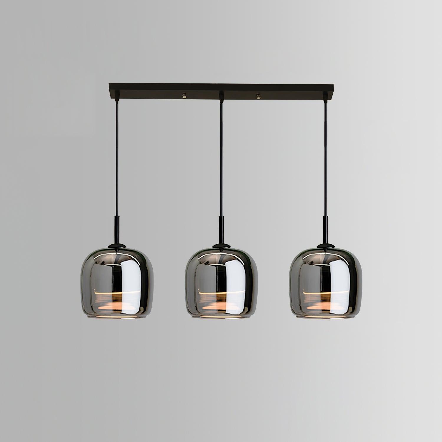 June Minimalist Pendant Light in Smoke Gray Glass