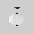 Eldio Semi-Flush Mount Ceiling Light with Green Glass Shade