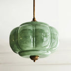 Eldio Semi-Flush Mount Ceiling Light with Green Glass Shade