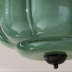 Eldio Semi-Flush Mount Ceiling Light with Green Glass Shade