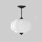 Eldio Semi-Flush Mount Ceiling Light with Green Glass Shade