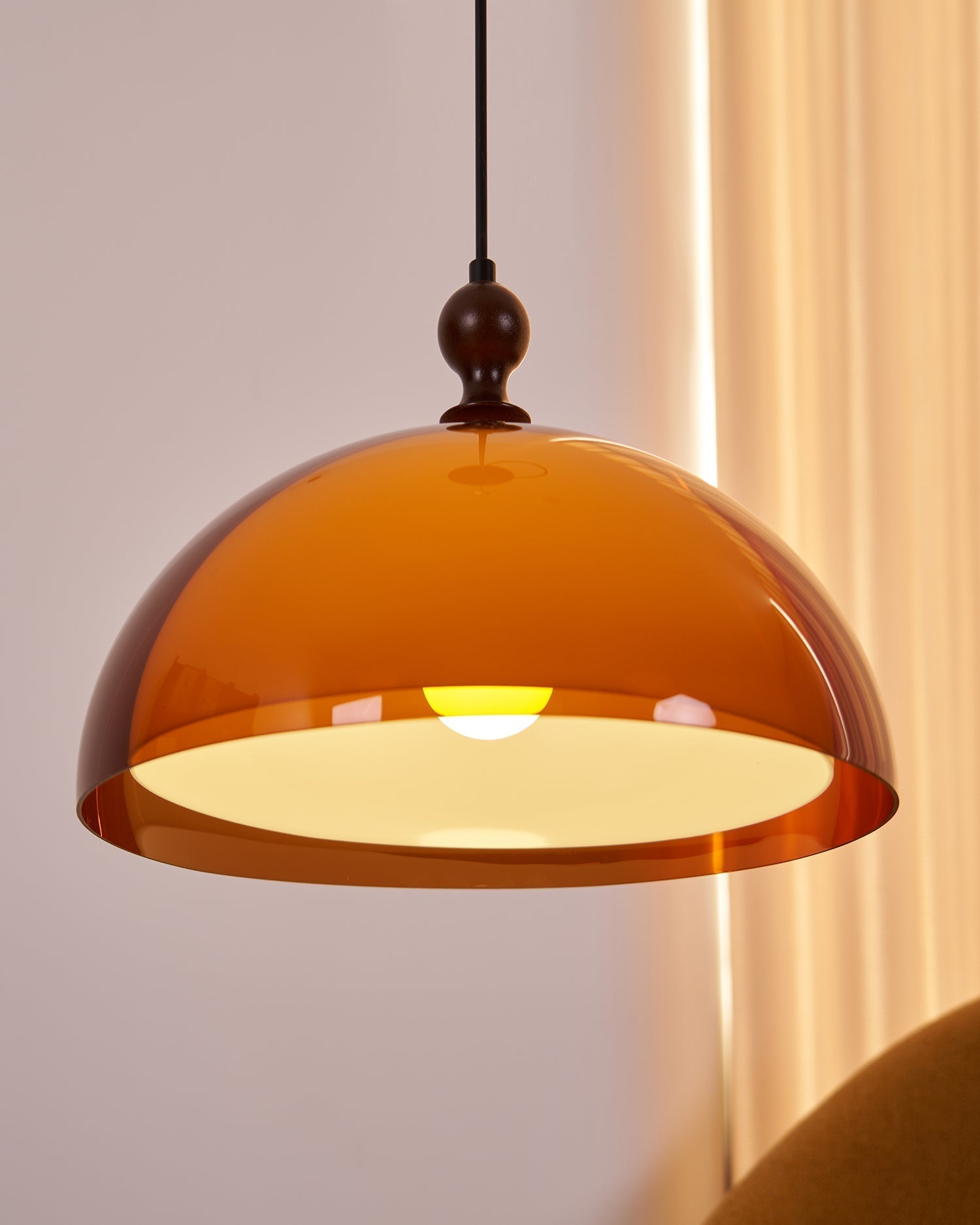Solven Amber Acrylic Dome Pendant Light