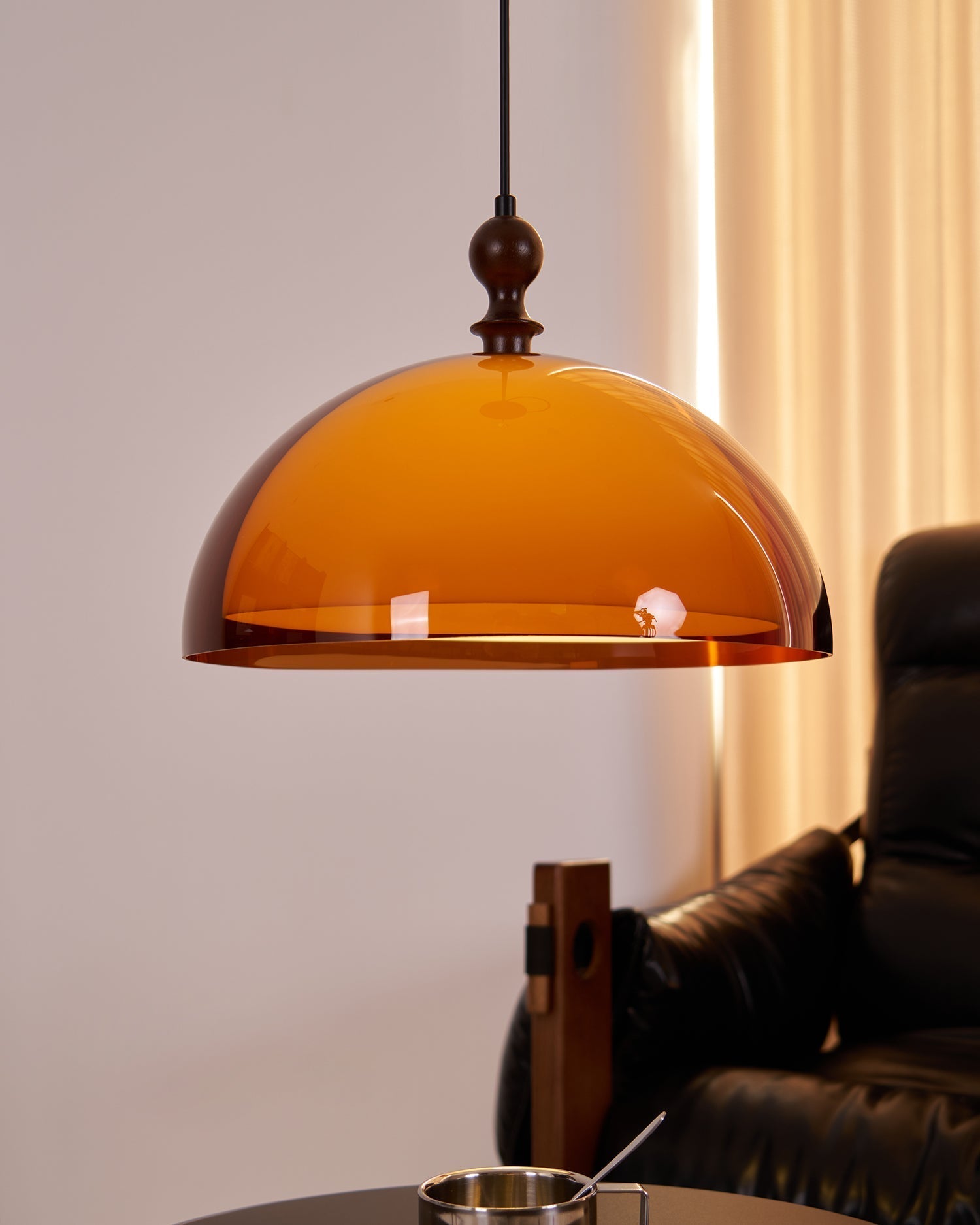 Solven Amber Acrylic Dome Pendant Light