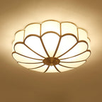 Ulira Flower-Shaped Brass Ceiling Light with Frosted Glass Shade