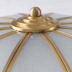 Ulira Flower-Shaped Brass Ceiling Light with Frosted Glass Shade