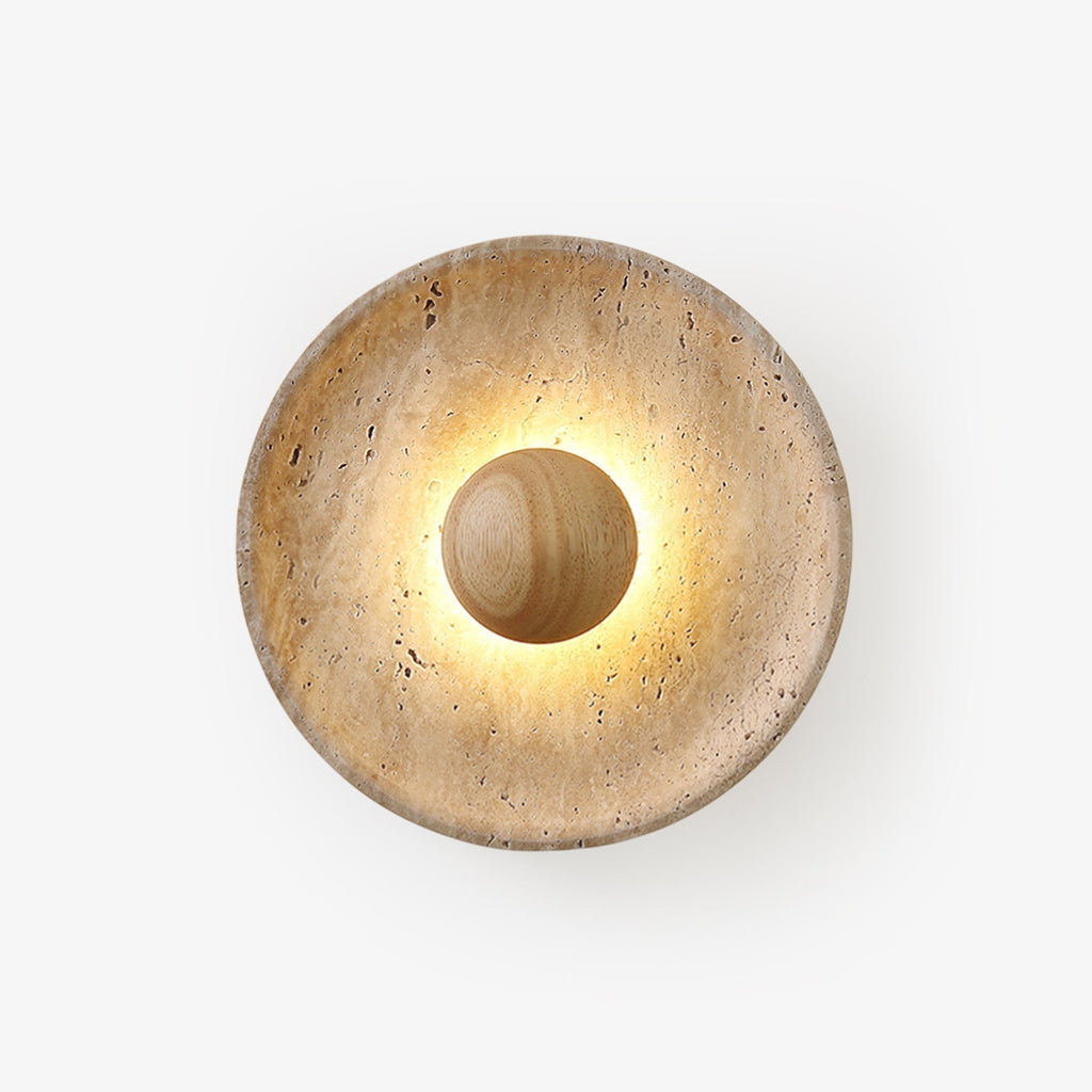 Aveny Sun Travertine Wall Sconce