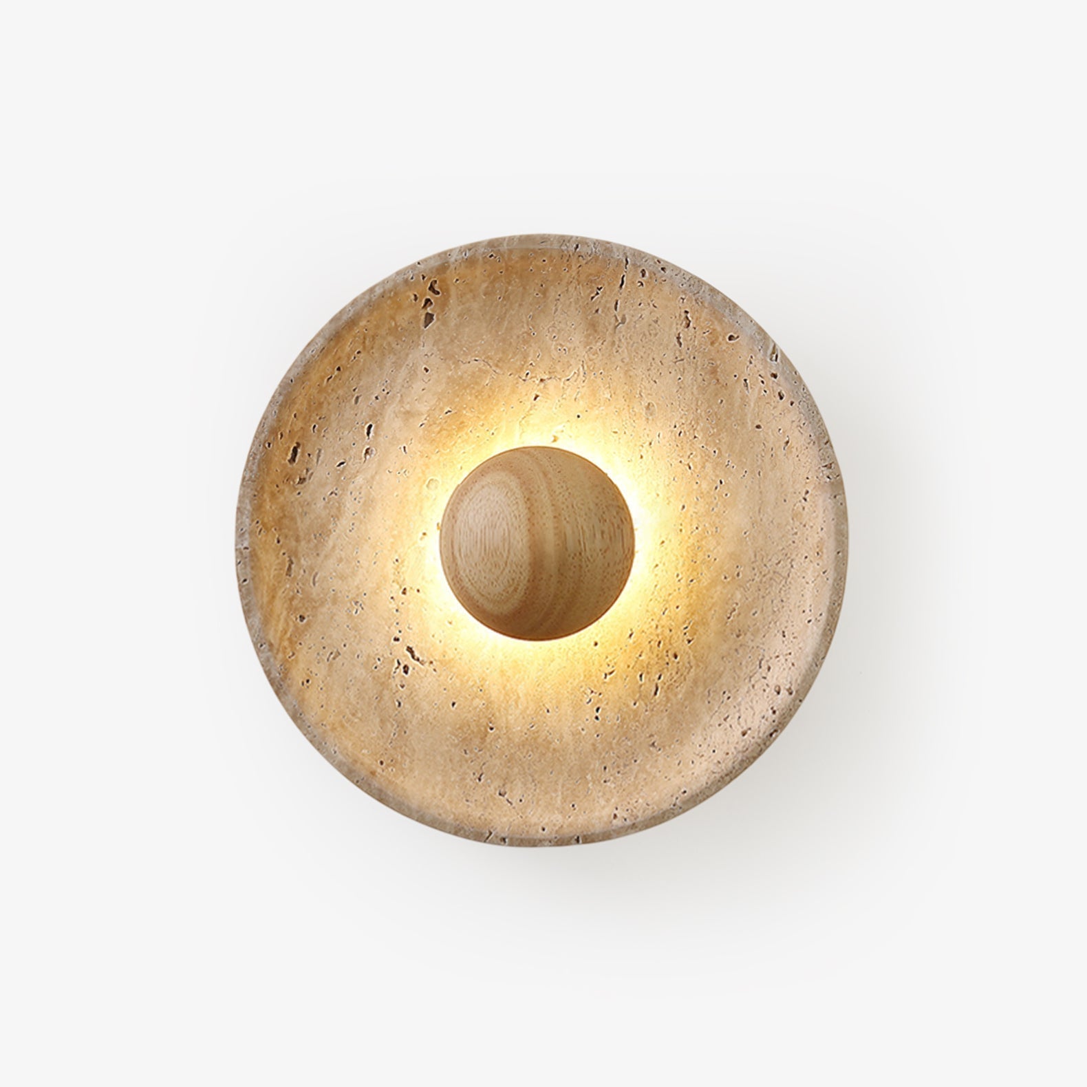 Aveny Sun Travertine Wall Sconce