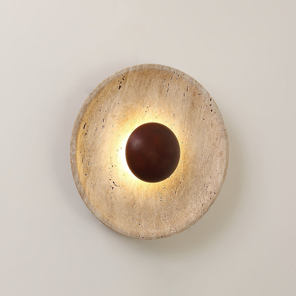 Aveny Sun Travertine Wall Sconce