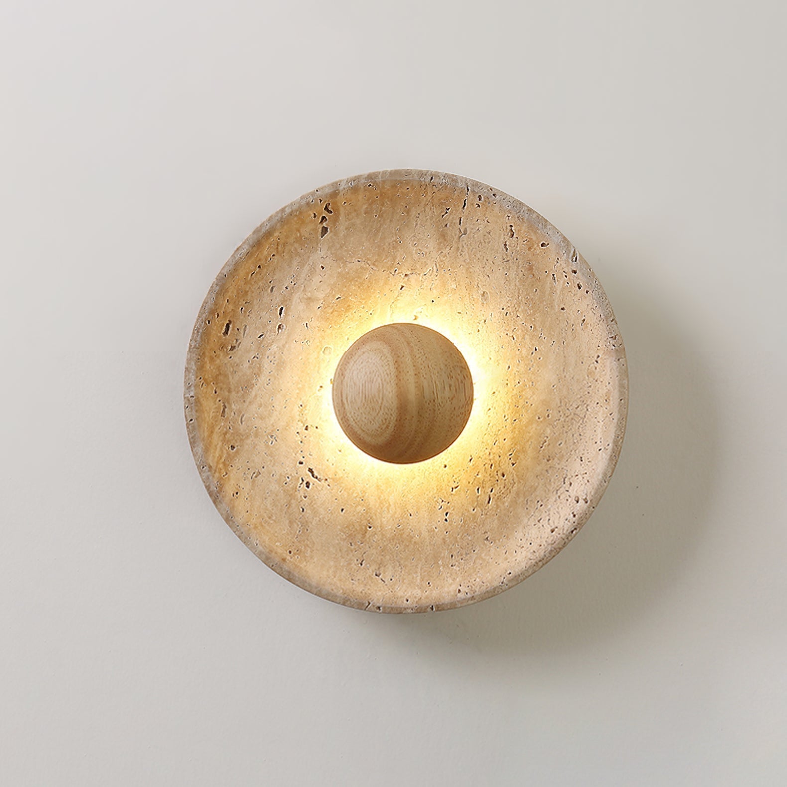 Aveny Sun Travertine Wall Sconce