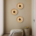 Aveny Sun Travertine Wall Sconce