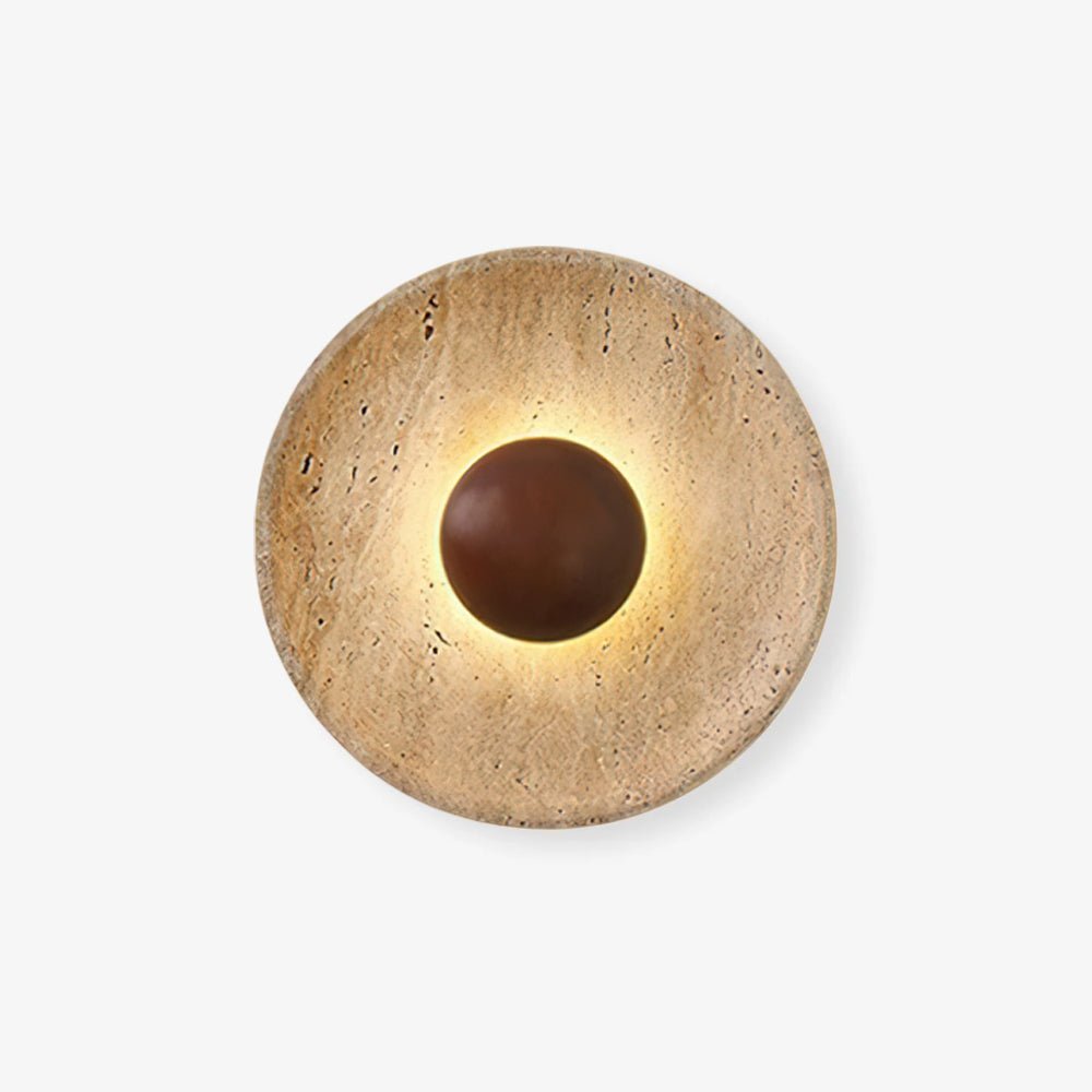 Aveny Sun Travertine Wall Sconce