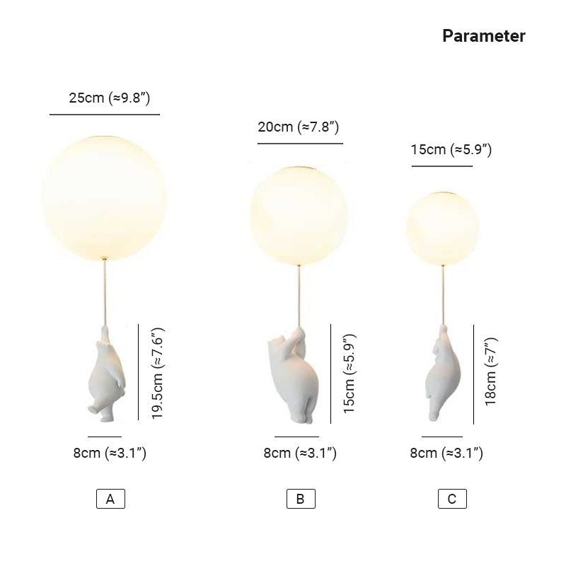 Bear Balloon Pendant & Ceiling Light