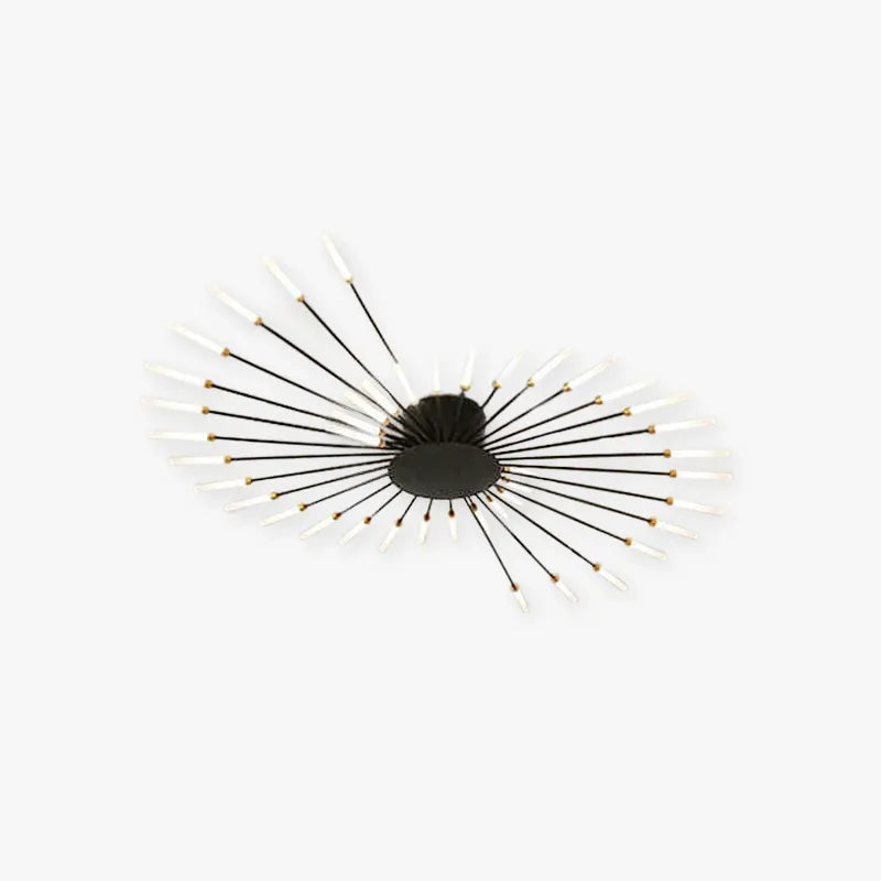 Wesley Fireworks Flush-Mount Ceiling Light in Black/Gold
