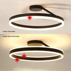 Solen Modern Black & White Circular Flush-Mount Ceiling Light