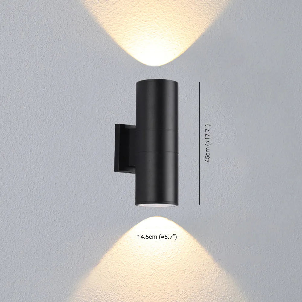 Kren Minimalist Black Metal Dual-Head Outdoor Wall Light