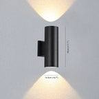Kren Minimalist Black Metal Dual-Head Outdoor Wall Light